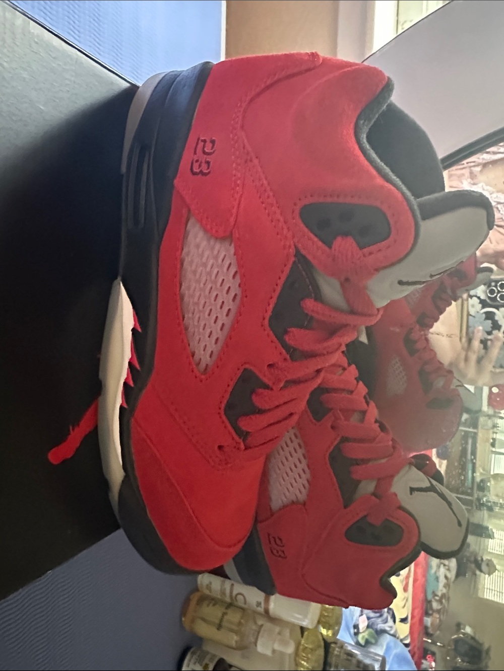 Red Suede High-Top Women's Sneakers